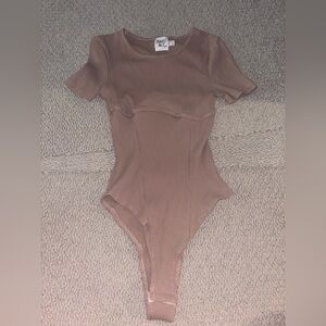Princess Polly Tan Short Sleeve Body Suit Tight Womens US 6
